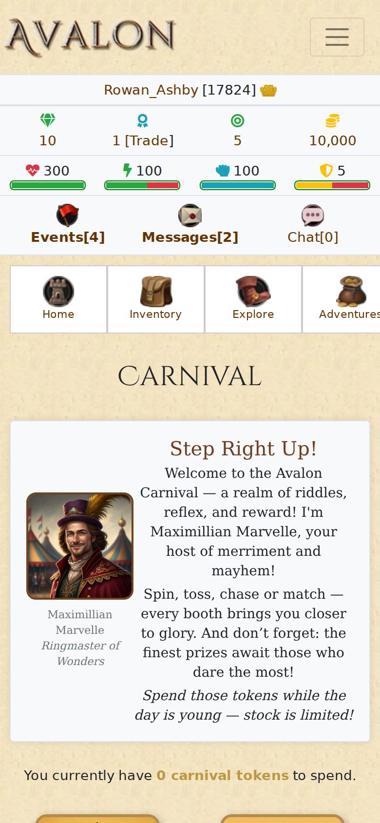 The Carnival on a phone